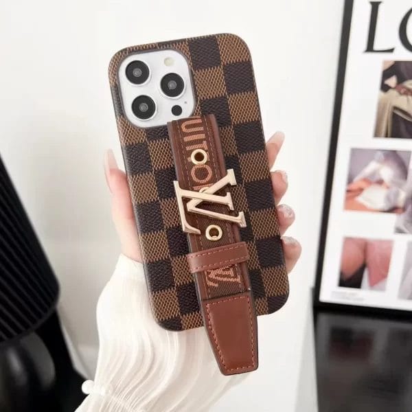 brown square lv phone case